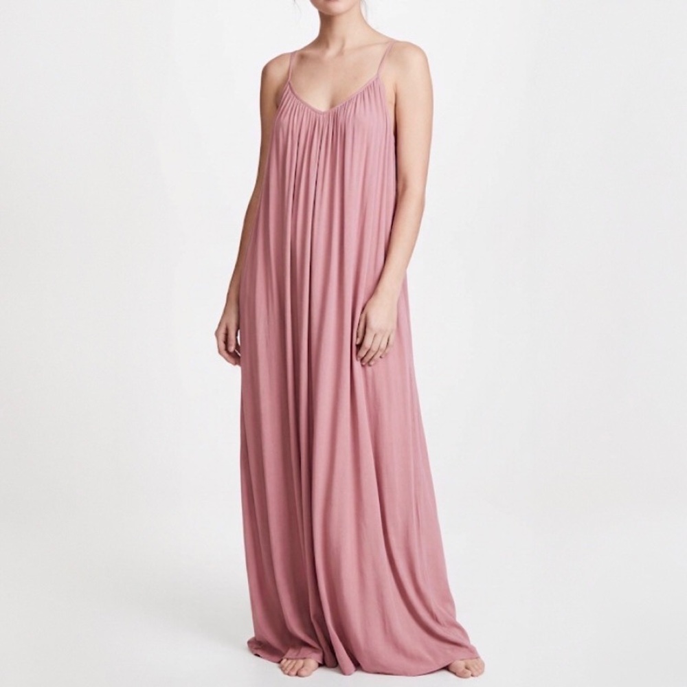 LOVESTITCH Smokey Orchid Gauzy Mila Spaghetti Strap Maxi Longline Boho Dress